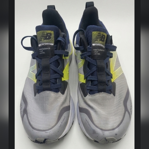 New Balance Men's Sneakers in Gray and Lime - Picture 4 of 4